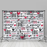 Lofaris Messy Repeated Love Happy Valentines Day Backdrop